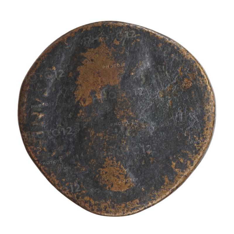 Sestertius, Antoninus Pius (86–161; Roman emperor 138–161), obverse: head of the emperor in a laurel wreath facing right, inscription INVS AVG - VS PP TR P COS I; reverse: Salus standing left, right hand holding a patera above an altar around which a snake winds, left hand holding a rudder resting on a globe, inscription S - ALVS - AV, fields S - C; dated 140–144, Rome, Roman Empire; coin; diameter 28.5–29.5 mm, weight 22.50 g, axis 15°.