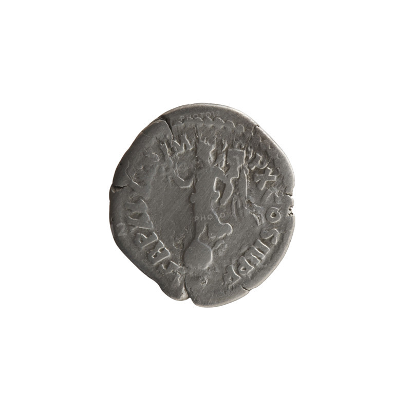 Denarius, Marcus Aurelius (121–180; Roman emperor 161–180), issuer; obverse: head of Marcus Aurelius in a laurel wreath facing right, inscription 'M AVREL AN - TONINVS AVG'; reverse: Victoria standing on a globe facing left, holding a wreath in her outstretched right hand and a trophy in her left, inscription 'TRP XXXIII IM - PX COS III PP'; iconography includes Roman deities, wreaths, Victoria, globe (attribute), trophies; date 179; Roman Empire (27 BC–476); Rome; coin; diameter 17.5–19.5 mm; weight 2.30 g; axis 0 degrees.