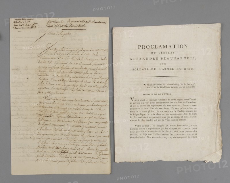 Proclamation du Général de Beauharnais aux soldats de l'Armée du Rhin