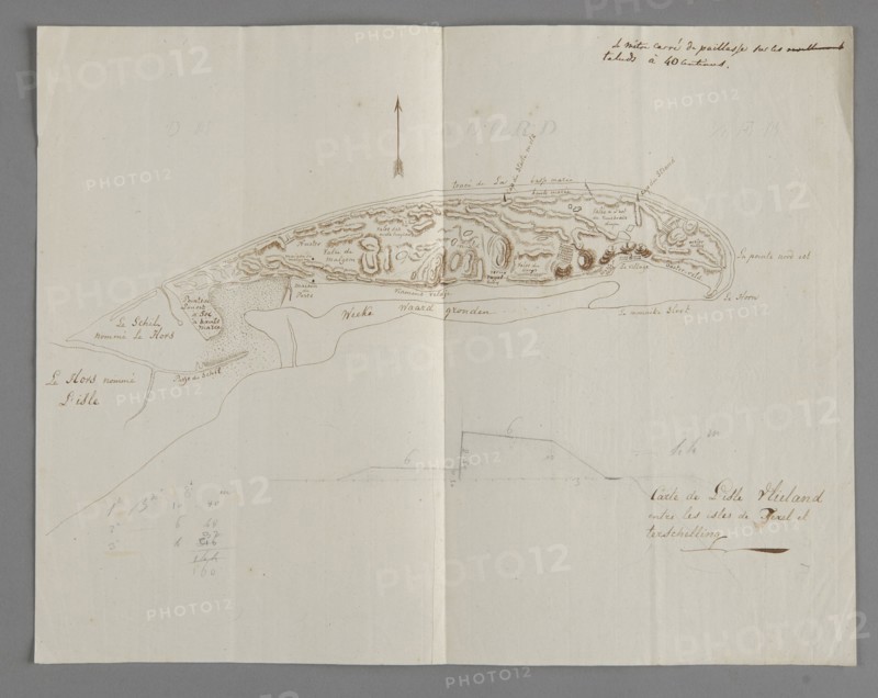Dessin original de l'île Vlieland