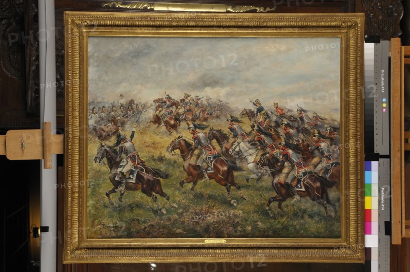 Perboyre (d'après), " La charge de Wagram, 1er régiment de dragons "