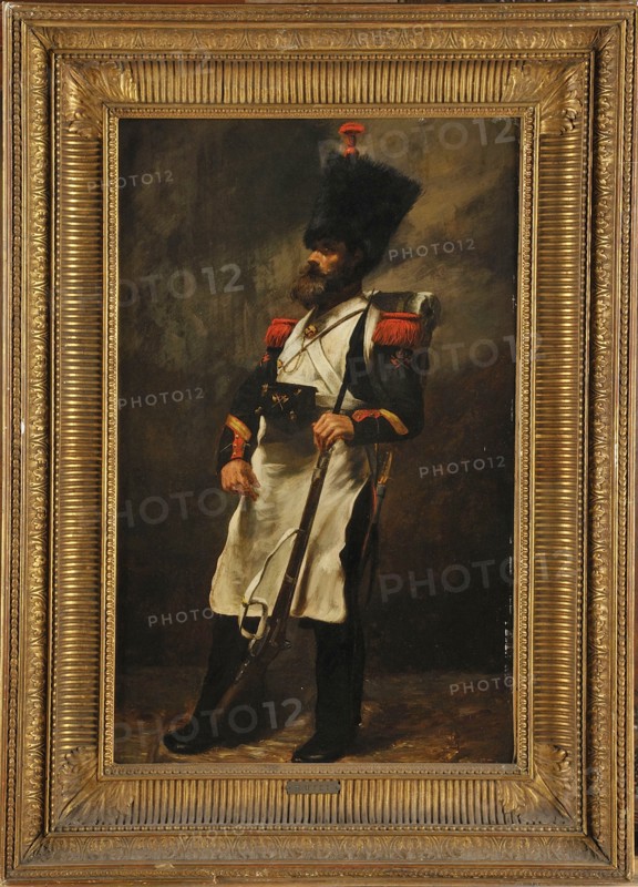 Auguste Raffet (attributed to). Portrait of a Sapper of the Imperial Guard of Napoleon III