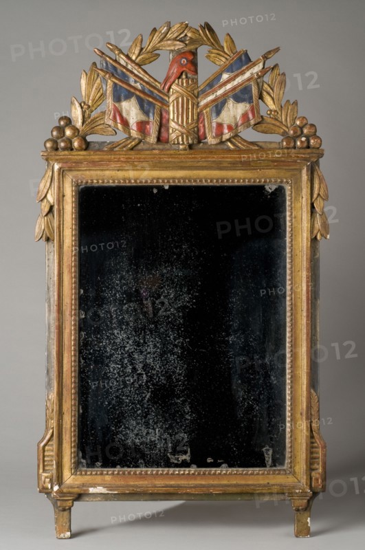 Miroir d'époque révolutionnaire à cadre rectangulaire, vers 1791-1795