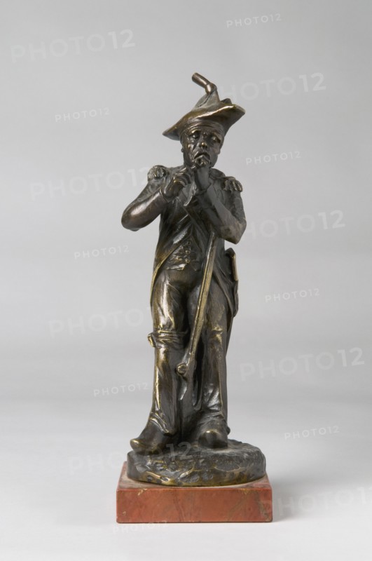 Ecole française, 19th Century, 'Fantassin de l'An 2 allumant sa pipe' (Foot soldier around 1793 lighting his pipe'