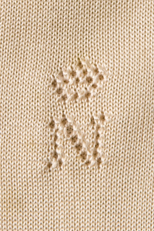 Détail de caleçon long ou collant  écru, Second Empire