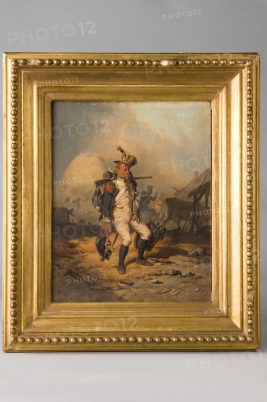 After Bellange, 'Le retour du voltigeur ivre portant 'son butin'' (the return of the infantryman carrying his 'booty')