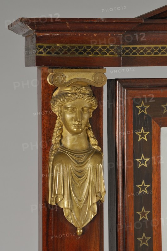 Détail de psyché en acajou, époque Empire