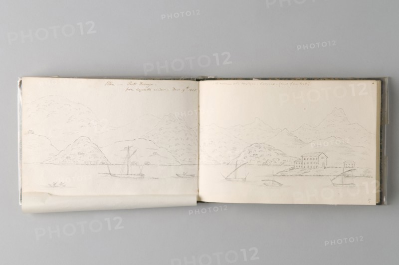 Felizarda Rudge, dessin d'un carnet de voyage, île d'Elbe, 1825-1826