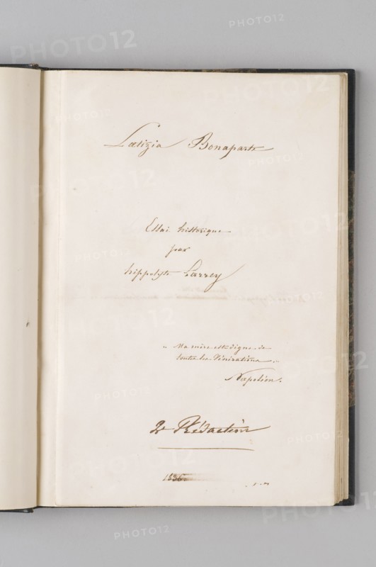 Page de titre, Hippolyte Larrey, "Laetizia Bonaparte, essai historique", 1836