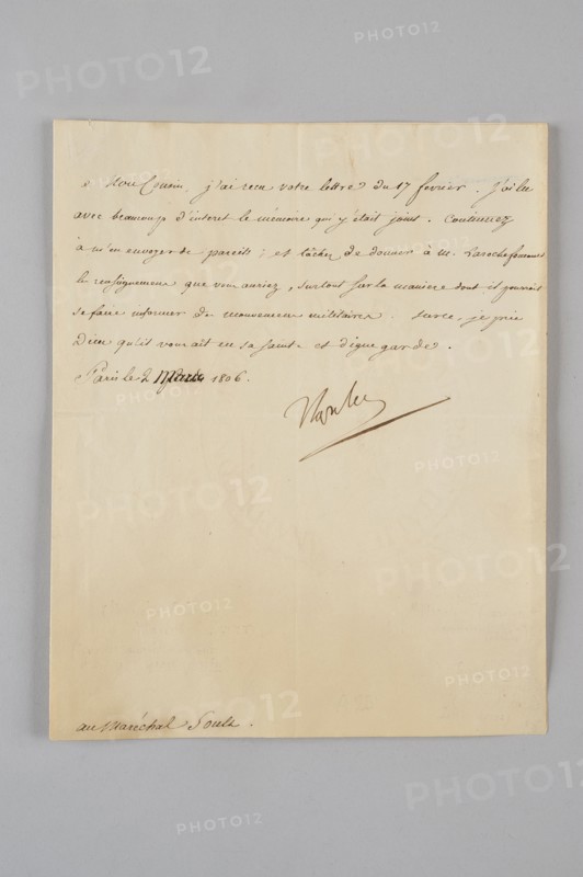 Lettre de Napoléon au maréchal Soult