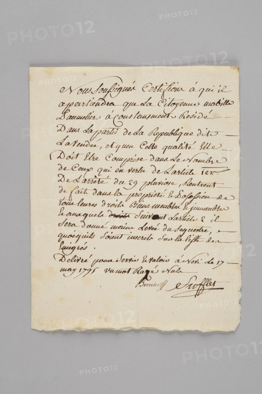 Lettre autographe de Jean-Nicolas Stofflet