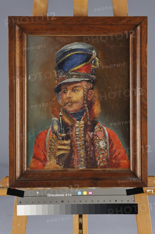 Sillon, "Lassale en uniforme de hussard, avec sa pipe"