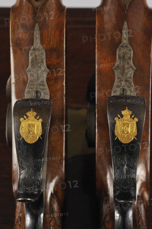 Cassette nécessaire de pistolets de tir (détail)