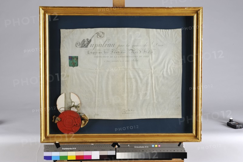 Brevet d'anoblissement de Saint-Simon de Courtomer au titre de Comte de l'Empire