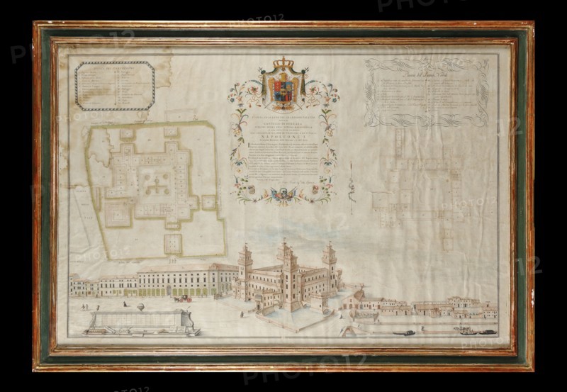 Dessin et plan du Château d'Este à Ferrare