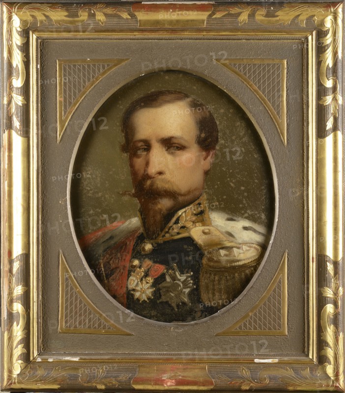 Winterhalter, school
French Emperor Napoleon III
L'Empereur Napoléon III en buste de face
ca. 1855
Oil on canvas, 42 x 36 cm


Former Christopher Forbes collection
Private collection
