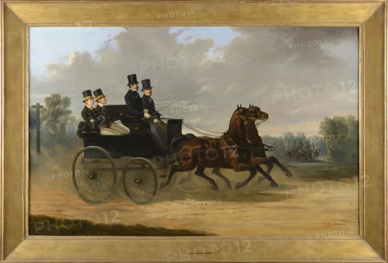 De Luna, Emperor Napoleon III driving his horse carriage in company of Duc de Morny