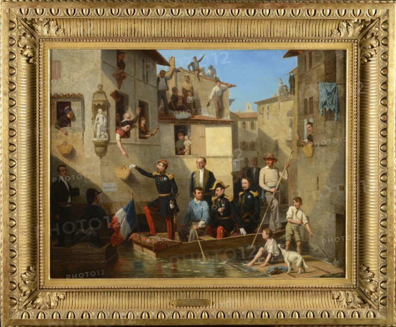 Cabaillot Lasalle, Napoleon III during the flood at Tarascon, south of France.