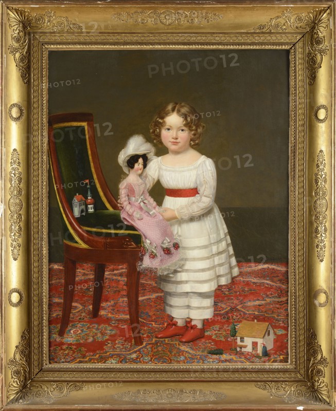 Riesener, Portrait of a youg girl with a doll and toys