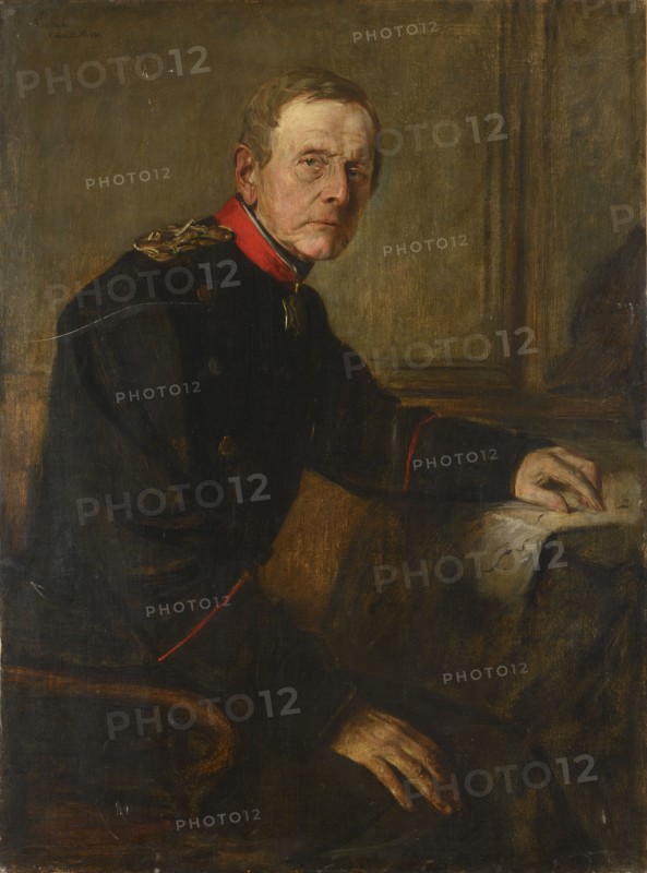 Lenbach, Portrait de Moltke à son bureau