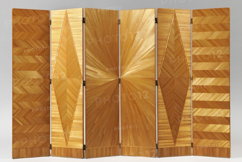 Paravent en marqueterie de paille