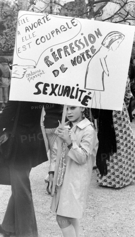 Demonstration in favor of the liberalization of abortion, Paris, 1973