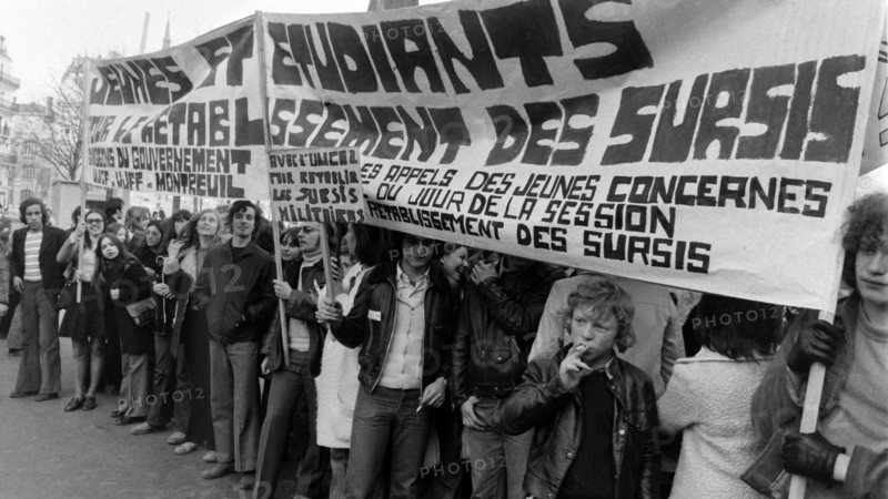 Student demonstration against the Debré Law, Paris, 1973