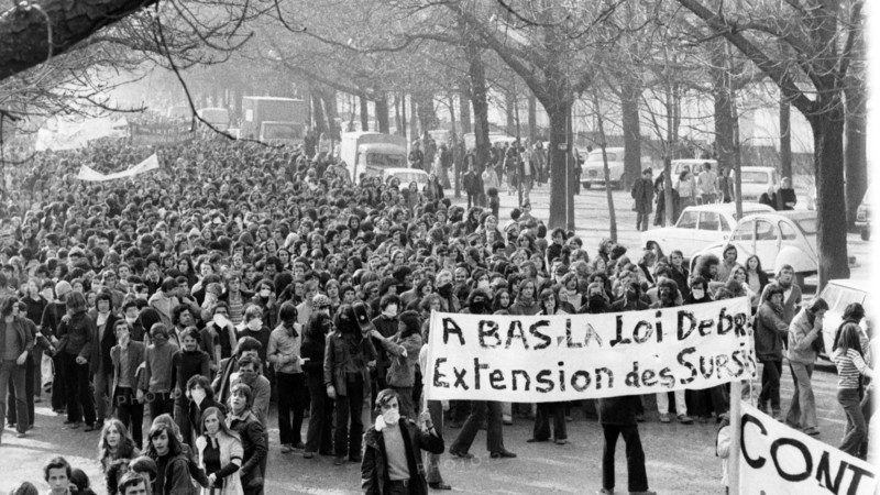 Student demonstration against the Debré Law, Paris, 1973