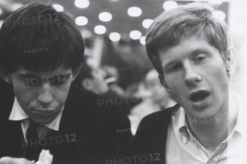 Keith Richards and Andrew Olham at Motorway Café on M1, new and rather trendy (1963)