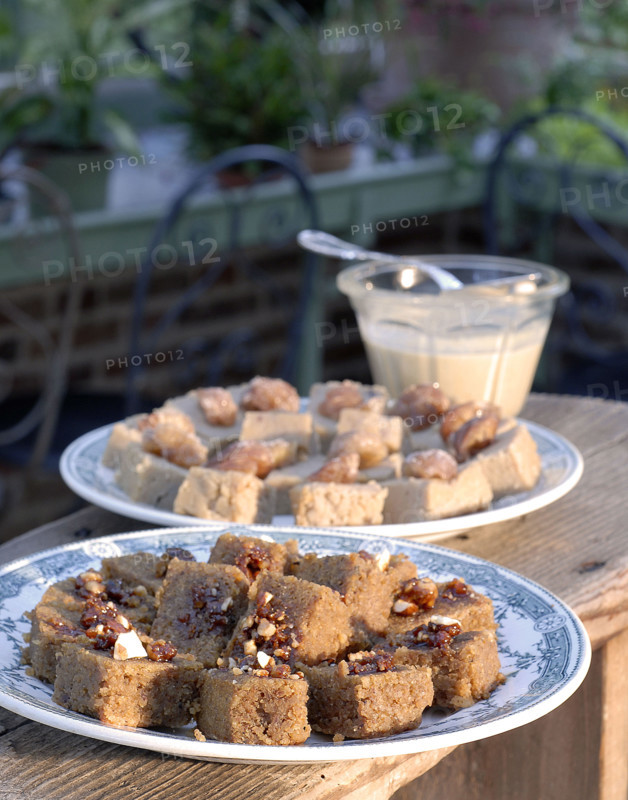 Repas forestier : fondant aux châtaignes et pavé aux noix