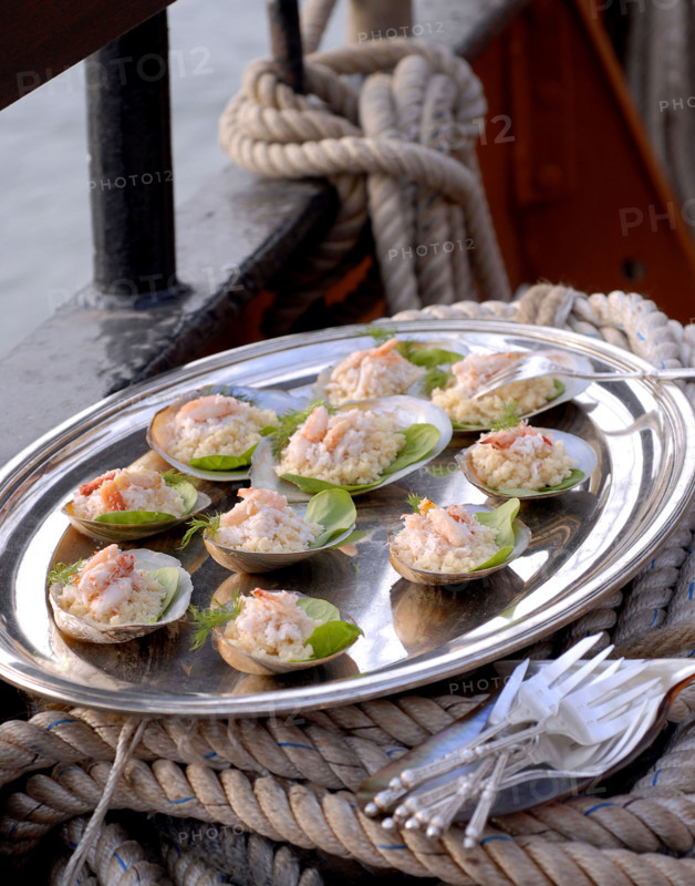 Menu Yachting : rémoulade de crabe et semoule de céleri