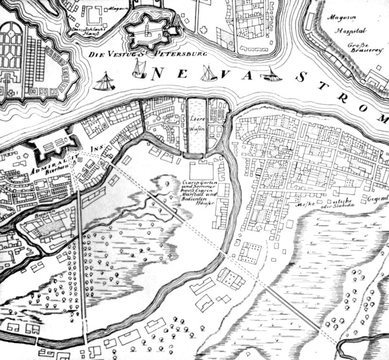 Carte de Saint-Petersbourg, 1718