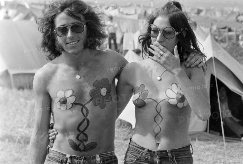 Couple de Hippies pendant le festival de l'île de Wight