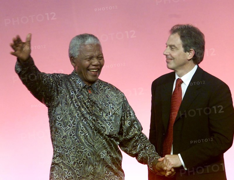 Nelson Mandela avec Tony Blair