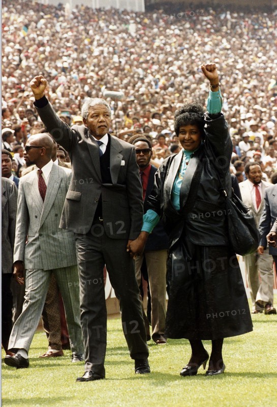 Nelson Mandela avec sa femme Winnie