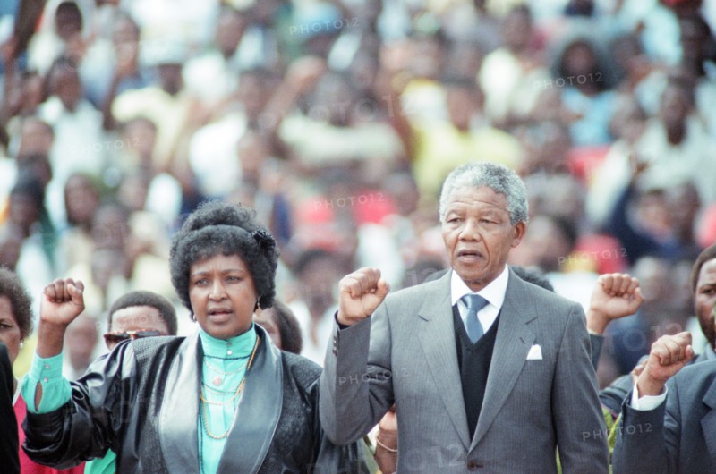 Nelson Mandela avec sa femme Winnie