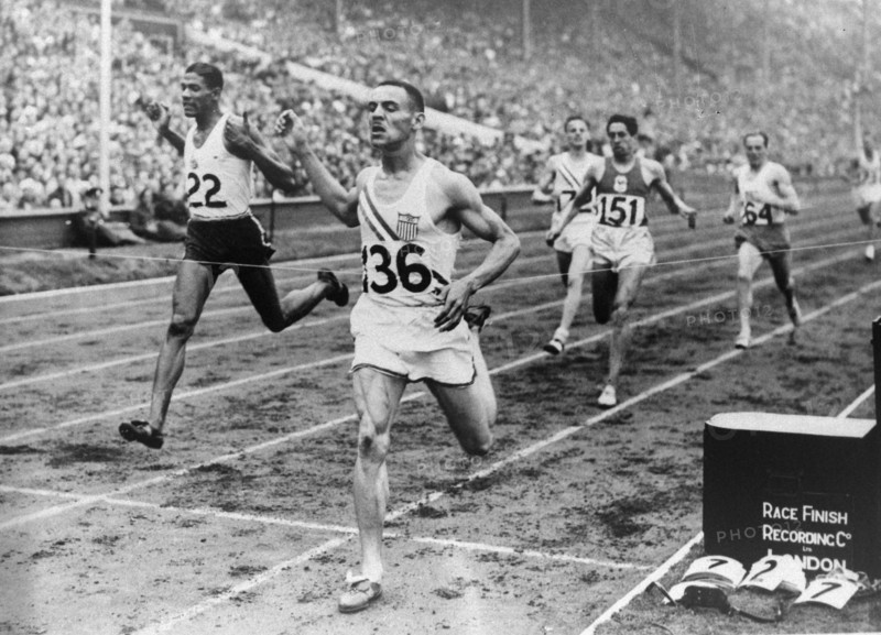 JO de Londres : arrivée du 100 mètres