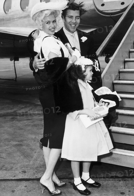 Jayne Mansfield avec sa fille et son mari Mickey Hargitay