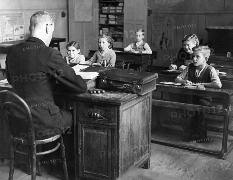 Ecoliers à Hamsteels en Angleterre, 1955