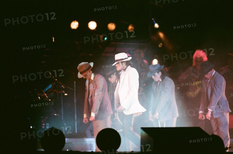 Michael Jackson seen here after perforiming on stage at Wembley during the Bad concert tour 14th July 1988