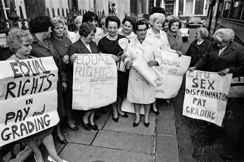 Women sewing machinists at Ford Motor Company's Dagenham plant on strike on June 7, 1968