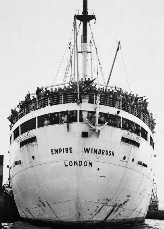 The Empire Windrush ship arrives at Tilbury Docks, East London on 21st June 1948