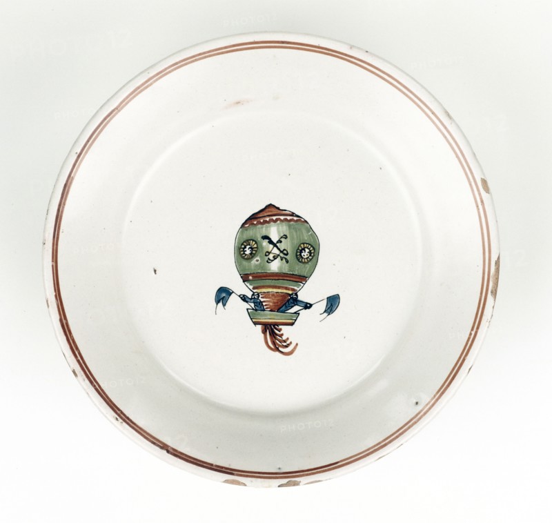 Plate showing a hot-air balloon