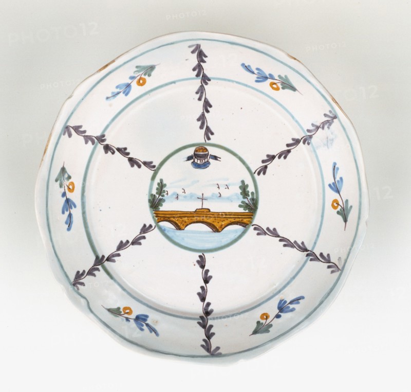 Plate showing balloon over the Nevers bridge