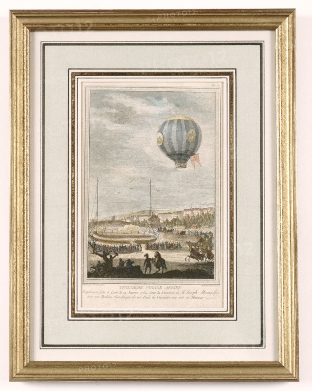 3ème vol humain en ballon à bord du Flesselle à Lyon le 19 janvier 1784