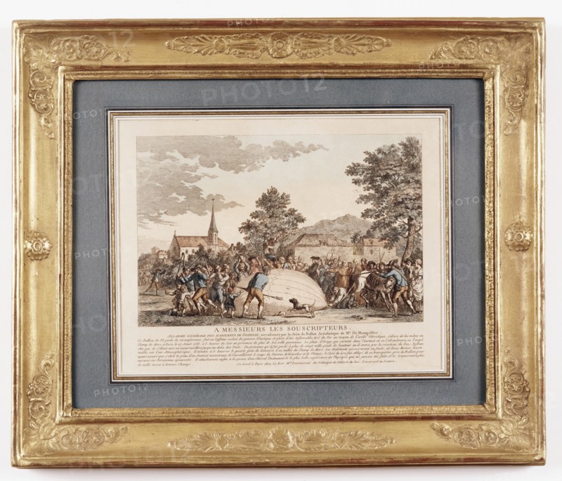 The hydrogen balloon being removed from the Champs de Mars on 27th August 1783 following crash in Gonesse