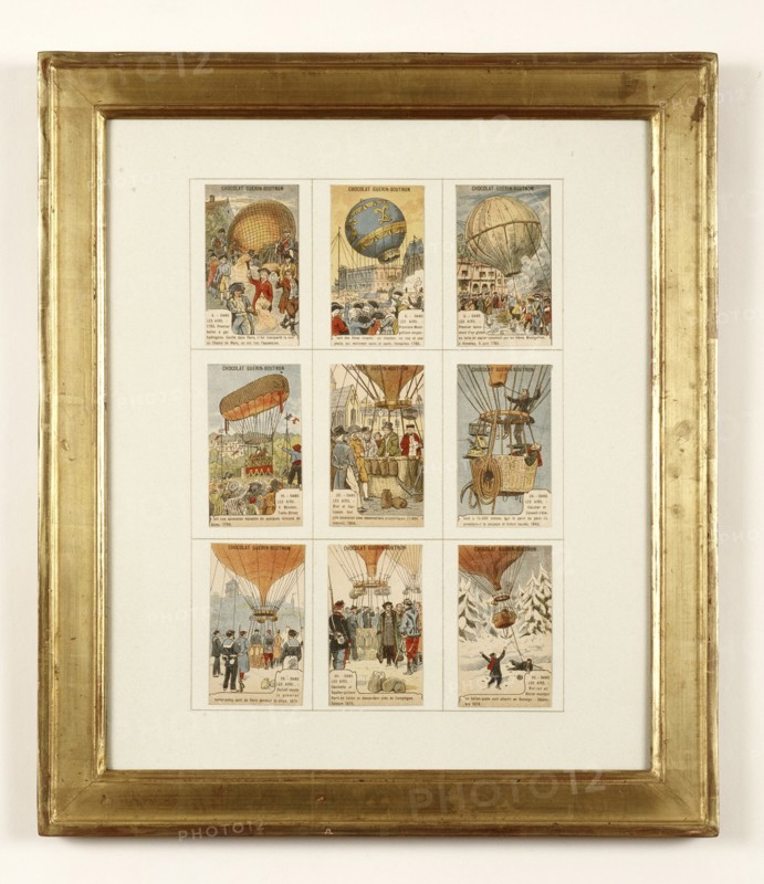 Promotional vignettes concerning the first aerostatic experiments