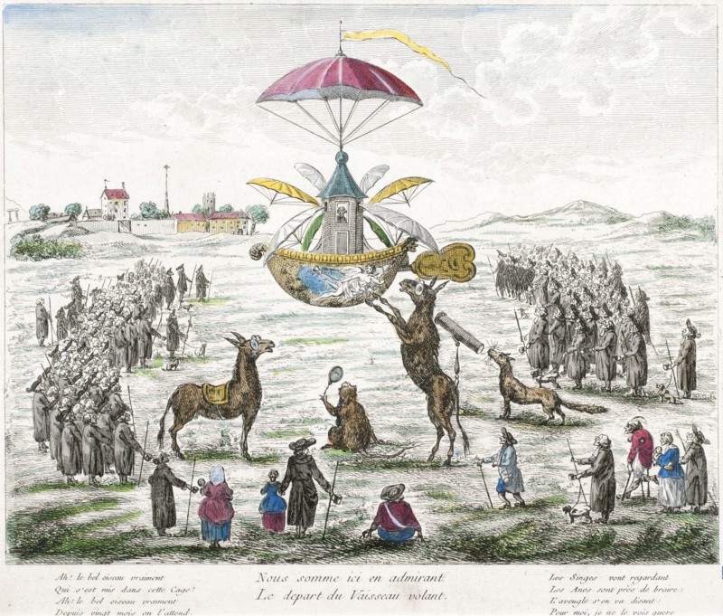Nous sommes ici en admirant le départ du vaisseau volant