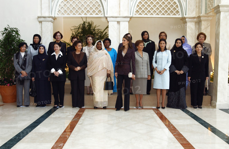 Queen Rania of Jordan during second Arab Women’s Summit, November 2002