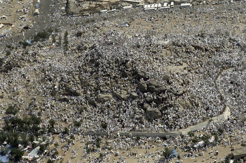 Pilgrims on Mount Arafat, February 2003